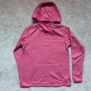 Columbia Women's M Hoodie Sweatshirt Long Sleeve Pink Stripe Running
